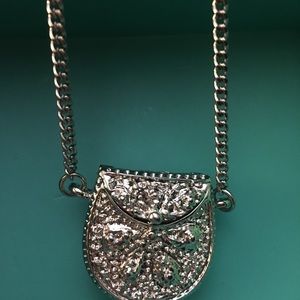 Necklace w/purse pendant & hidden watch.